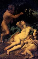 欧洲12-19世纪油画四_CORREGGIO - Venus and Cupid with a Satyr